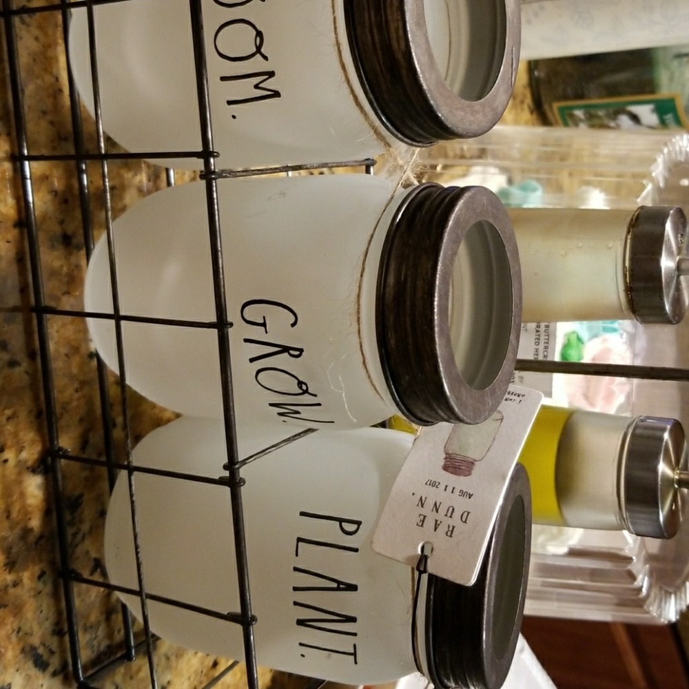 Rae dunn bloom, grow, plant mason jars